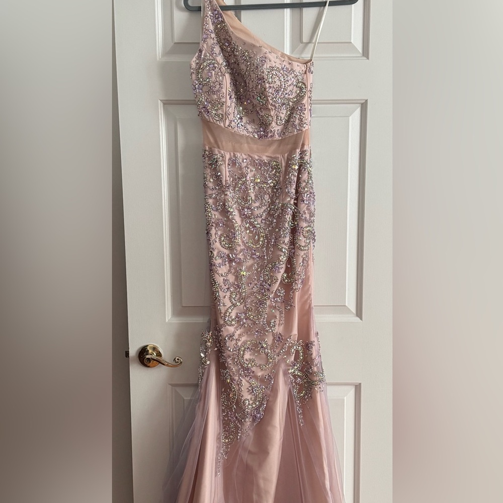 Terani Couture Blush Pink Embellished Dress